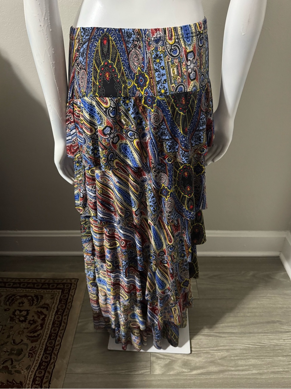 Paisley Tiered Maxi Skirt - Multicolor